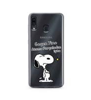 Snoopy Tasarımlı Süper Şeffaf Silikon Telefon Kılıfı Samsung A30