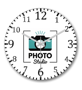 Photo Studio Duvar Saati Bombeli Gercek Cam