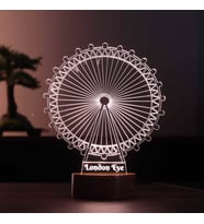 London Eye Led Masa Lambası Hediye Gece Lambası Ahşap Taban 7 Farklı Işık Renkli