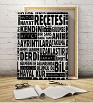 Mutlu Hayat Reçetesi Kanvas Tablo 50x70cm 1