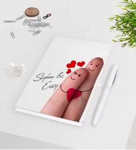 BK Gift Kişiye Özel Sevgililer Günü Beyaz Defter Kalem Seti-80