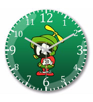 Looney Tunes  Marvin The  Martian  Duvar Saati Bombeli Gercek Cam