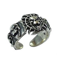 Gotik Kurukafa Skull Gümüş Erkek Yüzüğü 6014703080041
