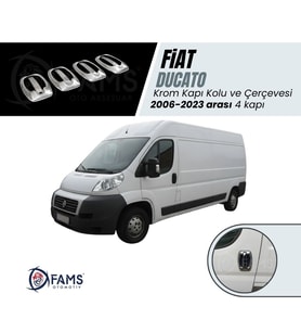 Fiat Ducato Krom Kapı Kolu+Çerçeve 4 kapı 8 Parça 2006-2023 Arası Paslanmaz Çelik