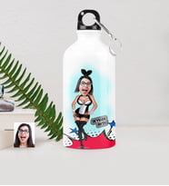 BK Gift Kişiye Özel Tavşan Kız Karikatürlü Metal Suluk 500 Ml