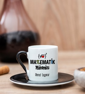 Matematik Mühendisi Siyah Türk Kahvesi Fincanı