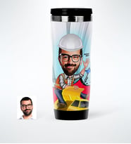 BK Gift Kişiye Özel Bay Mühendis Karikatürlü Çelik Termos Bardak  2