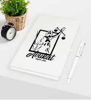BK Gift Kişiye Özel Avukat Temalı Beyaz Defter Kalem Seti - 16