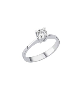 0.24Ct Pırlanta Tektaş Yüzük - 18K (Beyaz)
