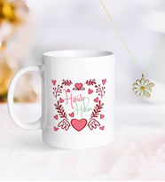 BK Gift Kişiye Özel Sevgililer Günü Kupa ve Çift İsimli Papatya Kolye-33 (Model 1)