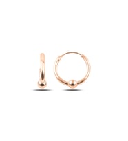 Rose Kaplama 14mm Toplu Halka Gümüş Küpe