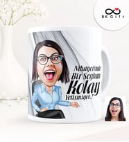 BK Gift Kişiye Özel Kolay Yetişmiyor Karikatür Beyaz Kupa Bardak 5, Sevgiliye Hediye, Arkadaşa Hediye, Doğum Günü Hediyesi
