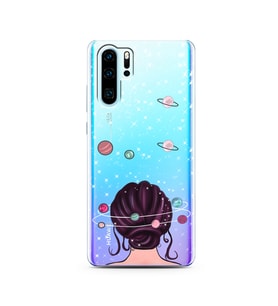 Space Girl Tasarım Süper Şeffaf Silikon Telefon Kılıfı Huawei P30 Pro