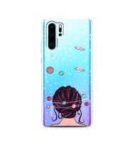 Space Girl Tasarım Süper Şeffaf Silikon Telefon Kılıfı Huawei P30 Pro