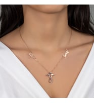 Else Silver 2 İsimli Sarılan Çift Gümüş Sonsuzluk Kolye
