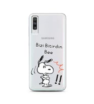 Snoopy Tasarımlı Süper Şeffaf Silikon Telefon Kılıfı Samsung A70