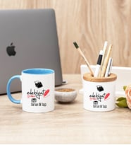 Edebiyat Öğretmeni Mavi Kupa Bardak Ve Kalemlik Seti