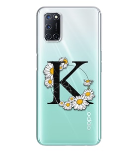 Papatya Harf Tasarım Süper Şeffaf Silikon Telefon Kılıfı Oppo A52-A72 K-Harfi