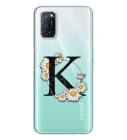 Papatya Harf Tasarım Süper Şeffaf Silikon Telefon Kılıfı Oppo A52-A72 K-Harfi