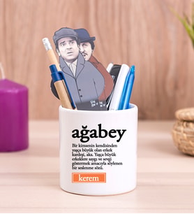 Ağabey Kelime Anlamı Seramik Kalemlik