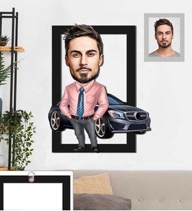 Kişiye Özel Patron Karikatürlü 3D Ahşap Tablo 30x47 Bay-11
