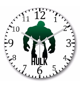 The Avengers Hulk  Duvar Saati Bombeli Gercek Cam
