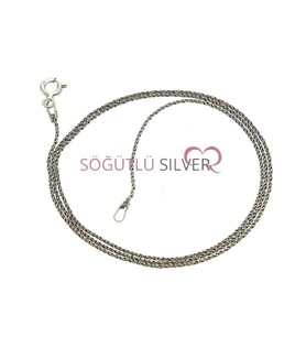Söğütlü Silver Oksitli Burma Kolye Zinciri