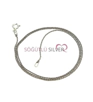 Söğütlü Silver Oksitli Burma Kolye Zinciri