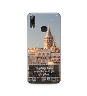 Galata Tasarımlı Süper Şeffaf Silikon Telefon Kılıfı Huawei P Smart (2019)