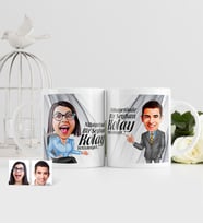 BK Gift Kişiye Özel İkili Nihayetinde Karikatürlü Kupa Set