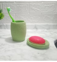 ZBOSP-C30	SABUNLUK DİŞ FİRÇALİK 2 Lİ BANYO SETİ,YEŞİL PETEK MODEL,POLİRESİN