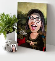 BK Gift Kişiye Özel Mona Lisa Karikatür Kanvas Tablo 30x50cm