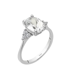 Sirius Pırlanta ve Oval Beyaz Topaz Glasera Yüzük 0723R0191