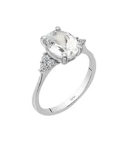 Sirius Pırlanta ve Oval Beyaz Topaz Glasera Yüzük 0723R0191
