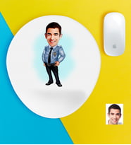 BK Gift Kişiye Özel Bay Polis Karikatürlü Bilek Destekli Mouse Pad-1 (Beyaz)