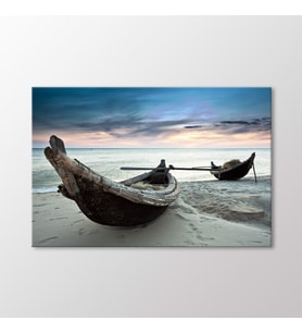 Arty Tablo Kıyıdaki Sandallar Tablo (Karışık)