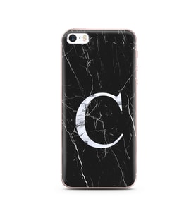 Iphone 5s Siyah Mermer Harf Tasarımlı Telefon Kılıfı C-Harfi 