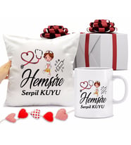 Hemşire Bardağı ve Yastığı Hediye Seti (Model 1)