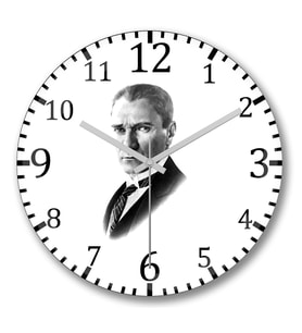 Atatürk1 Duvar Saati Bombeli Gercek Cam