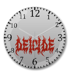 Deicide Logo Duvar Saati Bombeli  Gercek Cam