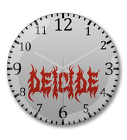 Deicide Logo Duvar Saati Bombeli  Gercek Cam