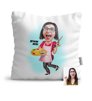BK Gift Kişiye Özel Ressam Karikatür  Yastık  2