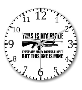 This is My Rifle Duvar Saati Bombeli Gercek Cam