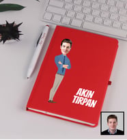 Kişiye Özel Karikatürize Defter Kalem Seti Kırmızı 91342