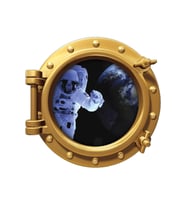 Renkselart Uzay Gemisi, Astronot, Atmosfer, Roket, Uydu Duvar Sticker-318