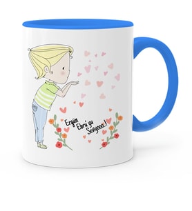 BK Gift Kişiye Özel Sevgililer Günü Temalı Mavi Kupa Bardak  65
