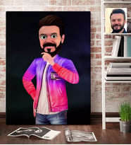 BK Gift Kişiye Özel Erkek Animasyon Karikatürlü Kanvas Tablo 70x100cm -36