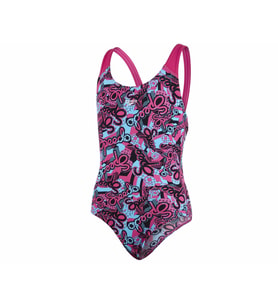 Speedo Kız Çocuk Mayosu 8-07386B483 Alv Spbk V1 Jf Pink Blue (Çok Renkli)