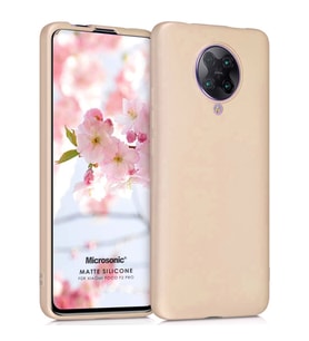 Microsonic Matte Silicone Xiaomi Poco F2 Pro Kılıf Gold