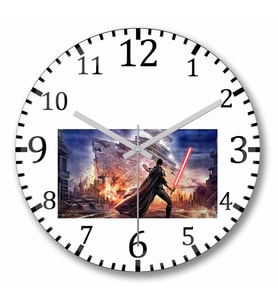 Star Wars   Duvar    Saati Bombeli Gercek Cam